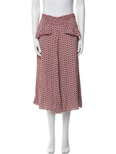 Pre-owned Maje Printed Midi Length Skirt In Red