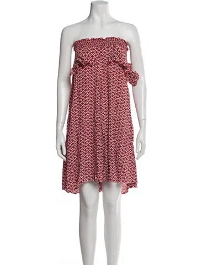 Pre-owned Maje Printed Midi Length Skirt In Red