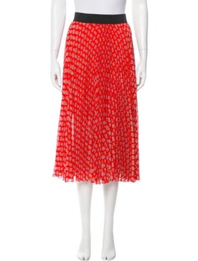 Pre-owned Maje Printed Midi Length Skirt In Red