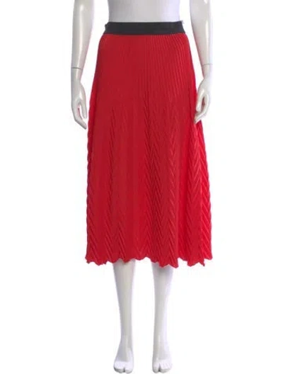 Pre-owned Maje Printed Midi Length Skirt In Red