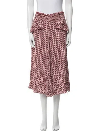 Pre-owned Maje Printed Midi Length Skirt In Red