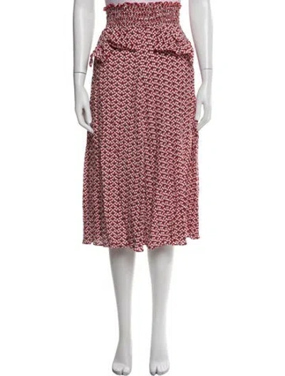 Pre-owned Maje Printed Midi Length Skirt In Red