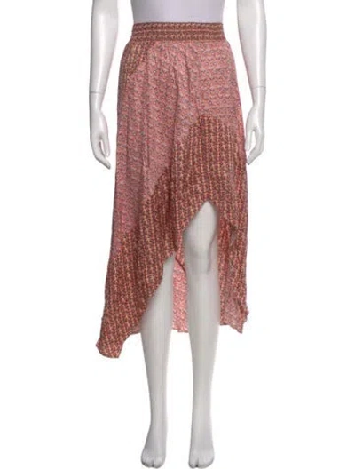 Pre-owned Maje Printed Midi Length Skirt W/ Tags In Pink