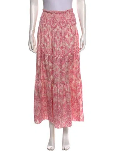 Pre-owned Maje Printed Midi Length Skirt W/ Tags In Pink