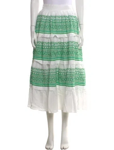 Pre-owned Maje Printed Midi Length Skirt In White