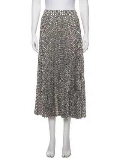 Pre-owned Maje Printed Midi Length Skirt In White