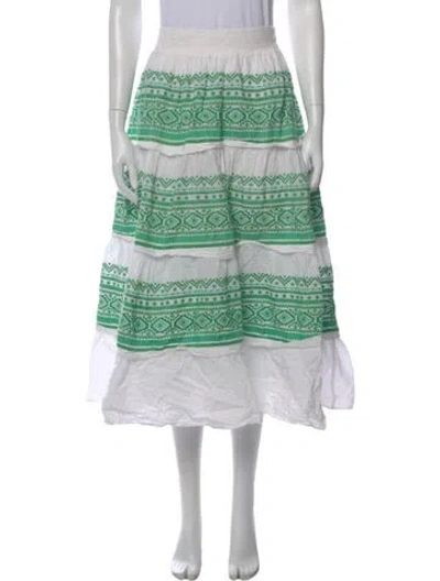 Pre-owned Maje Printed Midi Length Skirt In White