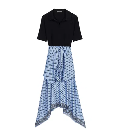 Maje Printed Midi Shirt Dress