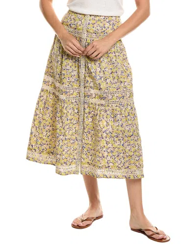Maje Printed Midi Skirt In Multi