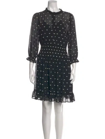 Pre-owned Maje Printed Mini Dress In Black