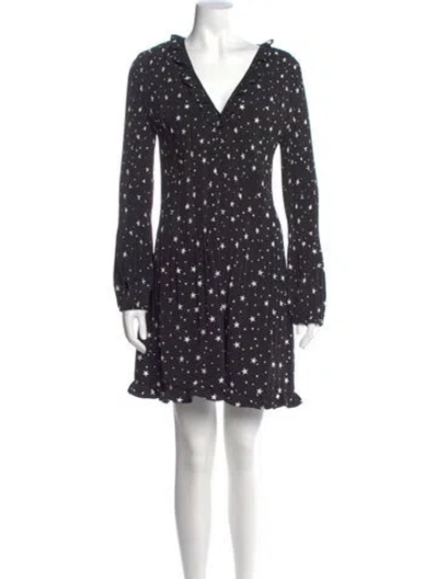 Pre-owned Maje Printed Mini Dress In Black