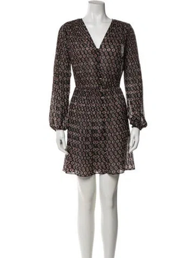 Pre-owned Maje Printed Mini Dress In Black