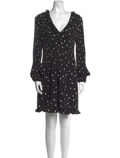 Pre-owned Maje Printed Mini Dress In Black