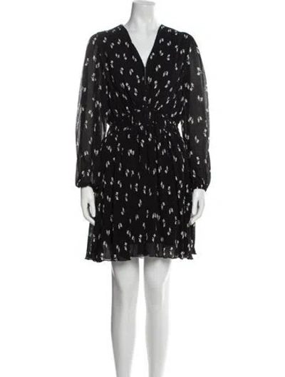Pre-owned Maje Printed Mini Dress In Black