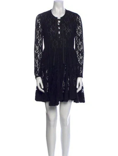 Pre-owned Maje Printed Mini Dress In Black