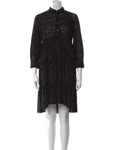 Pre-owned Maje Printed Mini Dress In Black