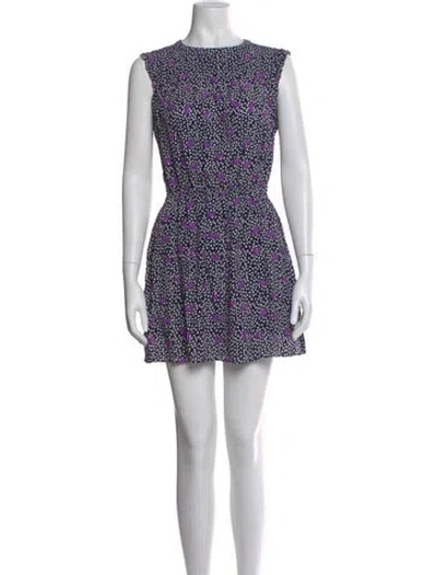 Pre-owned Maje Printed Mini Dress In Black