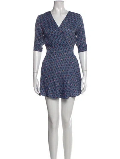 Pre-owned Maje Printed Mini Dress In Black