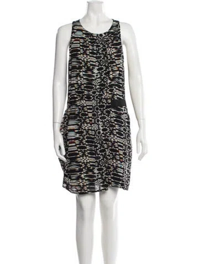 Pre-owned Maje Printed Mini Dress In Black