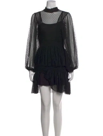 Pre-owned Maje Printed Mini Dress In Black