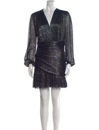 Pre-owned Maje Printed Mini Dress In Black