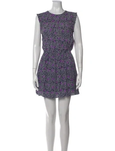 Pre-owned Maje Printed Mini Dress In Black