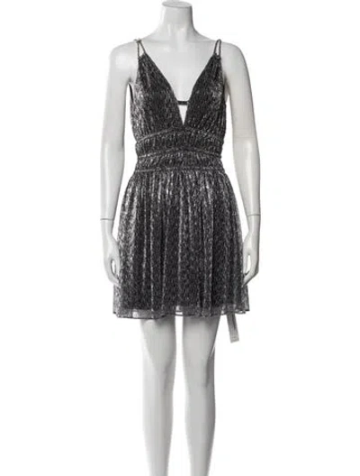 Pre-owned Maje Printed Mini Dress In Black