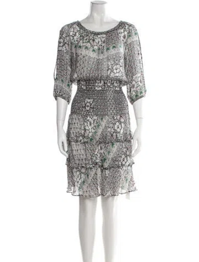 Pre-owned Maje Printed Mini Dress In Black