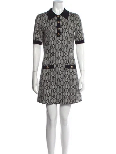 Pre-owned Maje Printed Mini Dress In Black