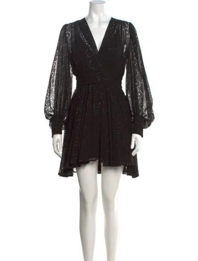 Pre-owned Maje Printed Mini Dress In Black