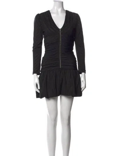 Pre-owned Maje Printed Mini Dress In Black/metallic