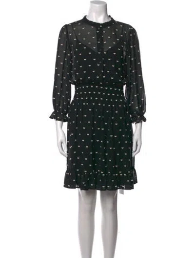 Pre-owned Maje Printed Mini Dress In Black/white