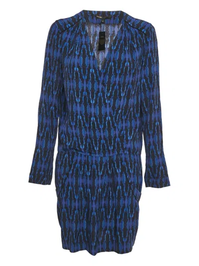 Pre-owned Maje Printed Mini Dress In Blue