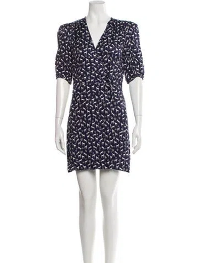 Pre-owned Maje Printed Mini Dress In Blue