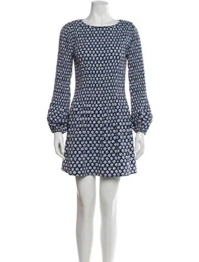 Pre-owned Maje Printed Mini Dress In Blue
