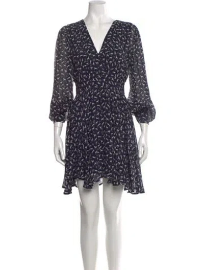 Pre-owned Maje Printed Mini Dress In Blue