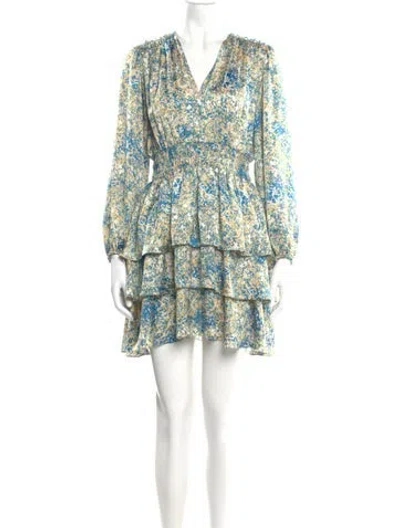 Pre-owned Maje Printed Mini Dress In Blue