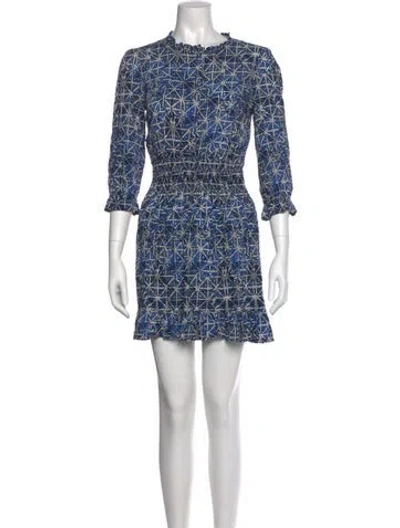 Pre-owned Maje Printed Mini Dress In Blue