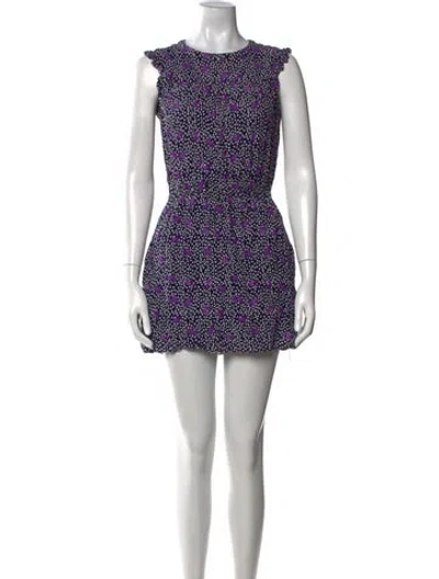 Pre-owned Maje Printed Mini Dress In Blue