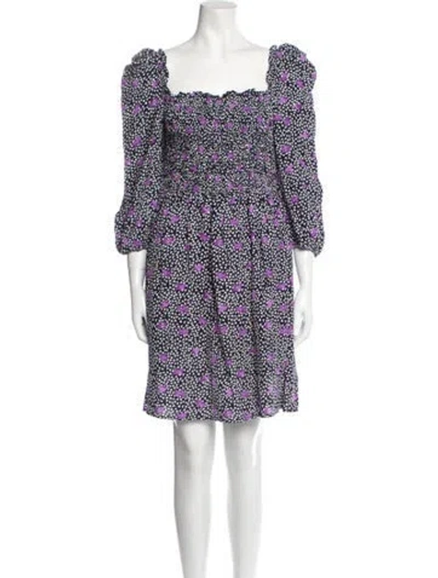 Pre-owned Maje Printed Mini Dress In Blue