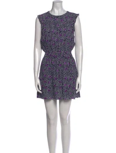 Pre-owned Maje Printed Mini Dress In Blue