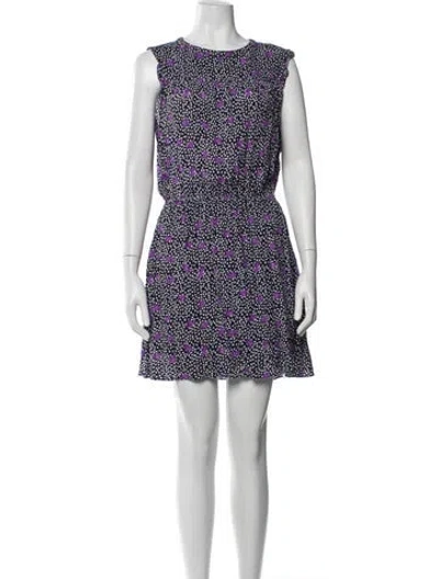 Pre-owned Maje Printed Mini Dress In Blue
