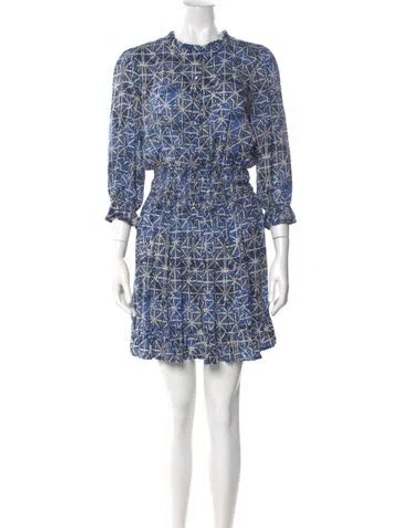 Pre-owned Maje Printed Mini Dress In Blue