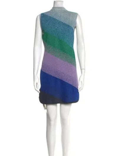 Pre-owned Maje Printed Mini Dress In Blue