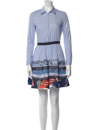 Pre-owned Maje Printed Mini Dress In Blue