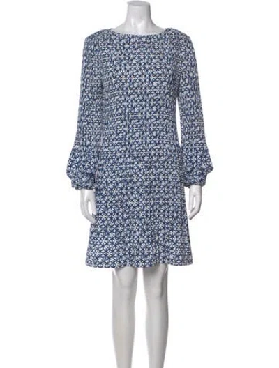 Pre-owned Maje Printed Mini Dress In Blue
