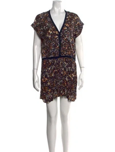 Pre-owned Maje Printed Mini Dress In Blue