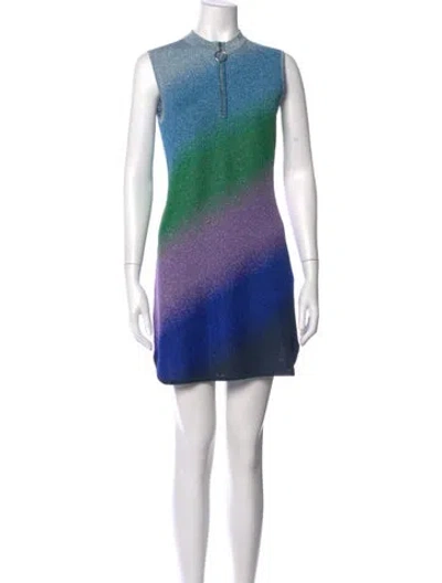 Pre-owned Maje Printed Mini Dress In Blue