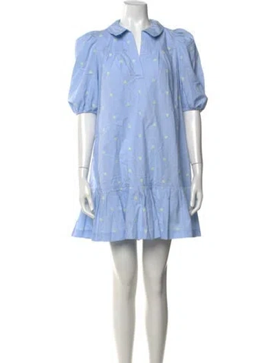 Pre-owned Maje Printed Mini Dress In Blue