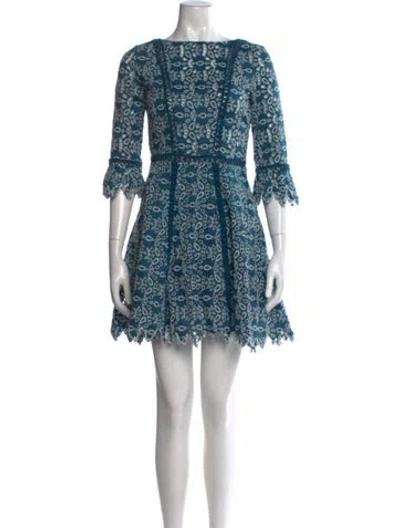 Pre-owned Maje Printed Mini Dress In Blue